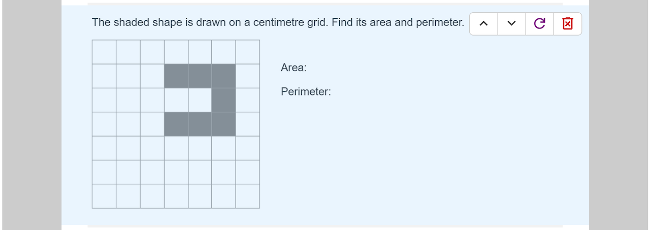 Controls for moving, regenerating, or deleting a question